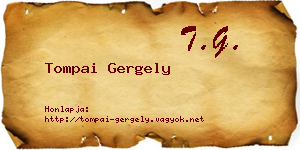 Tompai Gergely névjegykártya